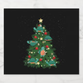 ウミガメ・クリスマスツリー スパークリングワインラベル (シングルラベル)