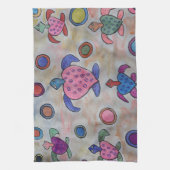 ウミガメ&サークルティータオル キッチンタオル (縦)