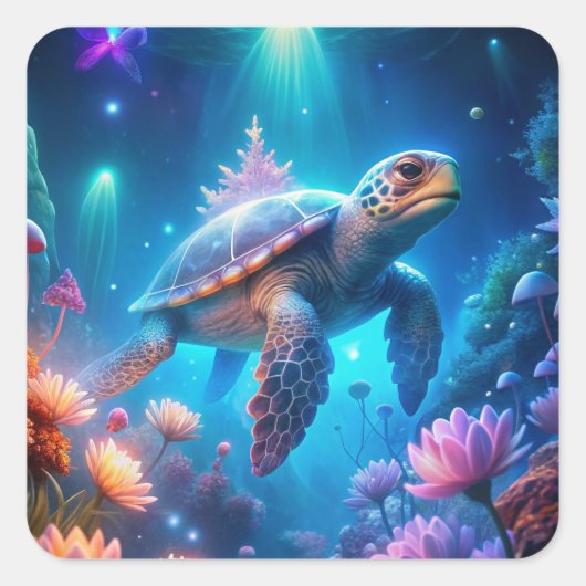 ウミガメ スクエアシール (正面)