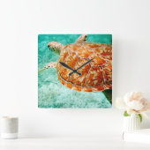 ウミガメ スクエア壁時計 (ホーム)