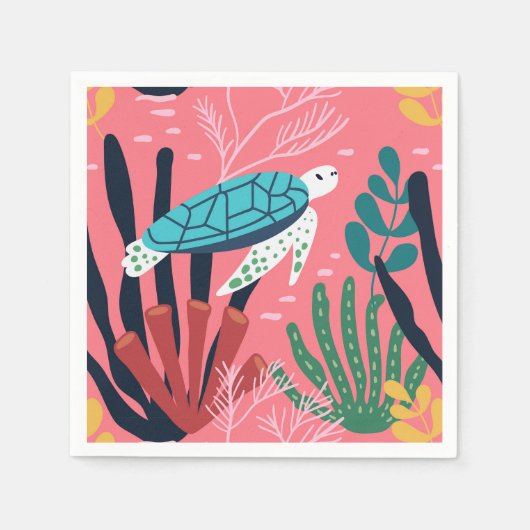 ウミガメ スタンダードカクテルナプキン (正面)