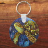 ウミガメ、テクスチャアート製品 キーホルダー (正面)
