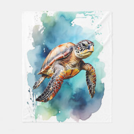 ウミガメ フリースブランケット