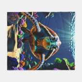 ウミガメ フリースブランケット (正面(横))