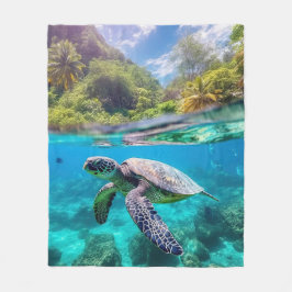 ウミガメ フリースブランケット