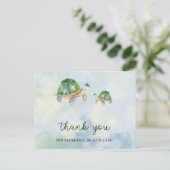 ウミガメ - ベイビーシャワー お礼 ポストカード (スタンド正面)