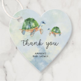 ウミガメ – ベビーシャワー感謝していユーメッセージカード フェイバータグ