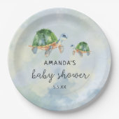 ウミガメ – ベビーシャワー ペーパープレート (正面)