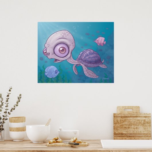 ウミガメ ポスター (キッチン)