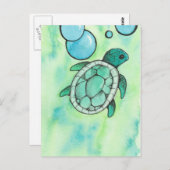 ウミガメ ポストカード (正面/裏面)
