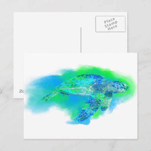 ウミガメ ポストカード (正面/裏面)