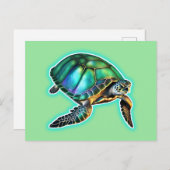 ウミガメ ポストカード (正面/裏面)