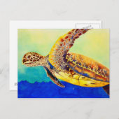 ウミガメ ポストカード (正面/裏面)