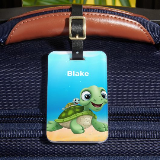 ウミガメ ラゲッジタグ (正面インサイチュ2)
