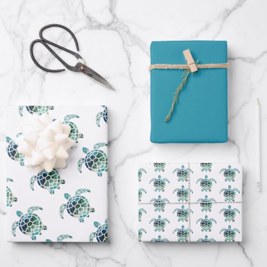 ウミガメ ラッピングペーパーシート (正面)