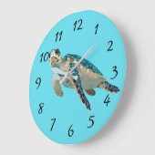ウミガメ ラージ壁時計 (傾斜)
