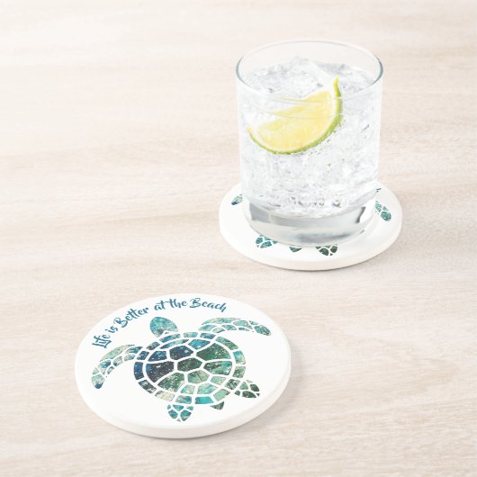 ウミガメ – 人生はビーチで良い コースター (側面)