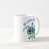 ウミガメ – 人生はビーチで良い コーヒーマグカップ (正面右)