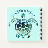 ウミガメ – 人生はビーチで良い ノートブック (裏面)