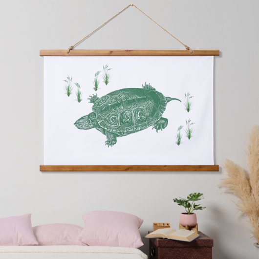 ウミガメ 吊り下げ型タペストリー (寝室)
