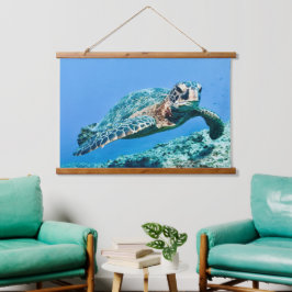 ウミガメ 吊り下げ型タペストリー