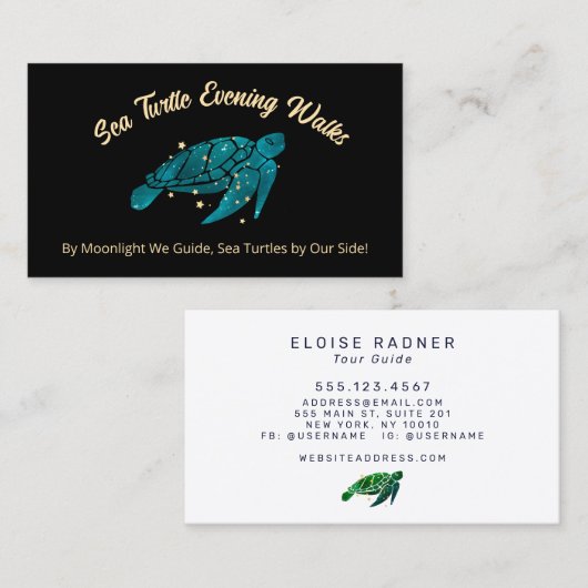 ウミガメ 名刺 (正面/裏面)