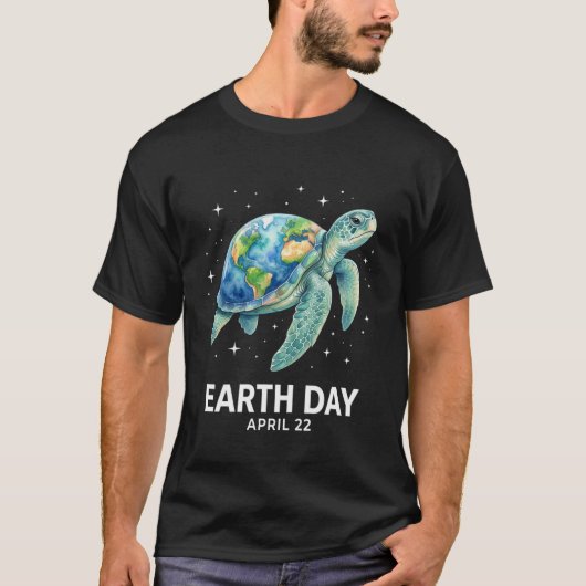 ウミガメ 地球の日 4月22日 海 オーラブ Tシャツ (正面)