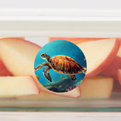 ウミガメ（水色） ラベル (貼付)