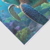 ウミガメ、熱帯魚、サンゴ(青海) 薄葉紙 (詳細)