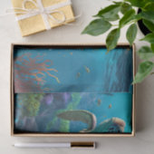 ウミガメ、熱帯魚、サンゴ(青海) 薄葉紙 (ギフト)