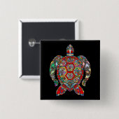 ウミガメ 缶バッジ (正面&裏面)