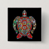 ウミガメ 缶バッジ (正面)