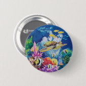 ウミガメ 缶バッジ (正面&裏面)