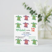 ウミガメ、誕生日パーティーの招待 招待状 (スタンド正面)