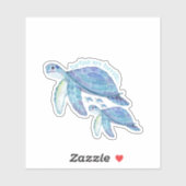 ウミガメ，青，かわいい，工芸 シール (シート)
