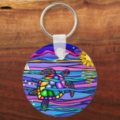 ウミガメ（青/ピンク） キーホルダー (正面)