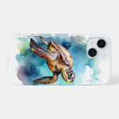ウミガメ iPhone 15ケース (裏面横)
