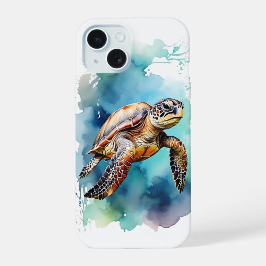 ウミガメ iPhone 15ケース (裏面)