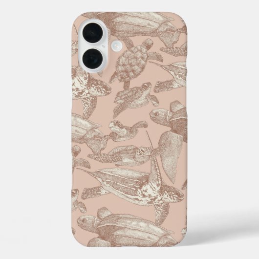 ウミガメmocha mouses cream tan Case-Mate iPhoneケース (裏面)