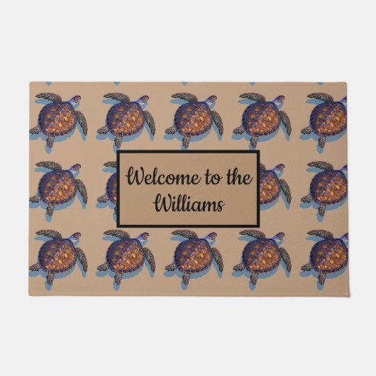 ウミガモノグラムのメのドアマット ドアマット (正面)