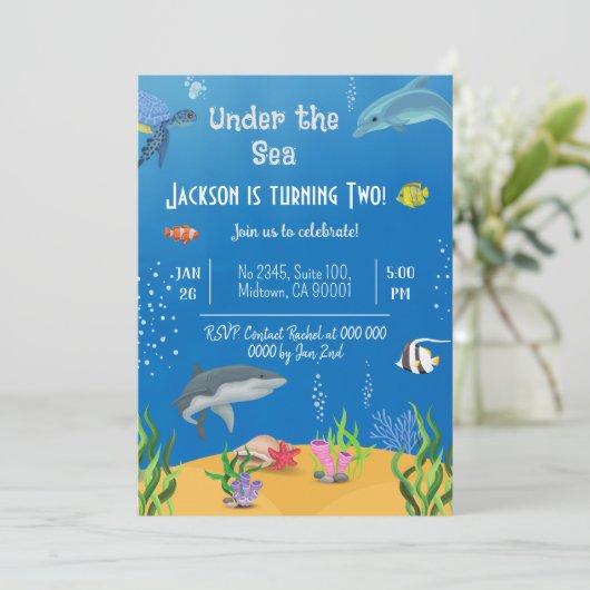 ウミザメの下で2回目の誕生日 招待状 (スタンド正面)
