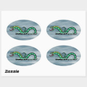 ウミヘビ 楕円形シール (シート)