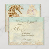 ウミボタルビーチ - 結婚式招待状 出欠カード (正面/裏面)