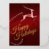 ウムアデザインのホリデーカード リンデンブルック レッド 箔シーズンカード (正面)