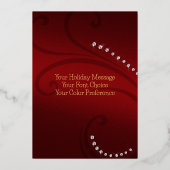 ウムアデザインのホリデーカード リンデンブルック レッド 箔シーズンカード (裏面)