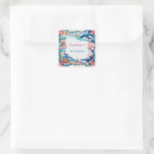 ウメお洒落ジンベイザメ誕生日 スクエアシール (バッグ)