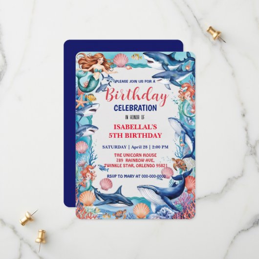 ウメお洒落ジンベイザメ誕生日 セーブザデート (正面/裏面インサイチュ)