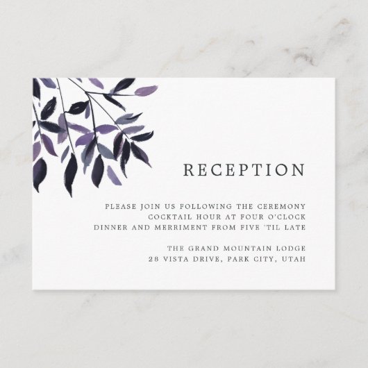 ウメの収穫 |水彩の葉披露宴カード エンクロージャーカード (正面)