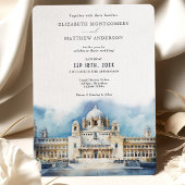 ウメイドバワンパレス結婚インドの水彩画 招待状