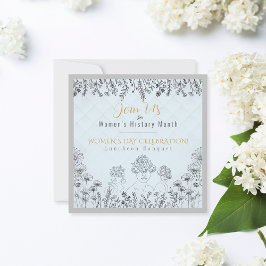 ウメエレガントンズデイお祝いヒストリーパステルブルー 招待状